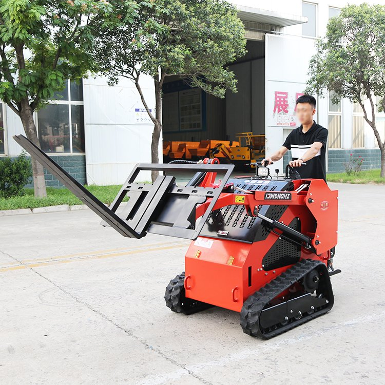 Compact Mini Loader Diesel Track Mini Skid Loader Small Wheel Crawler Backhoe Loader Skid Steer Loader with Bucket Mulcher Attachments Skidsteer Loader