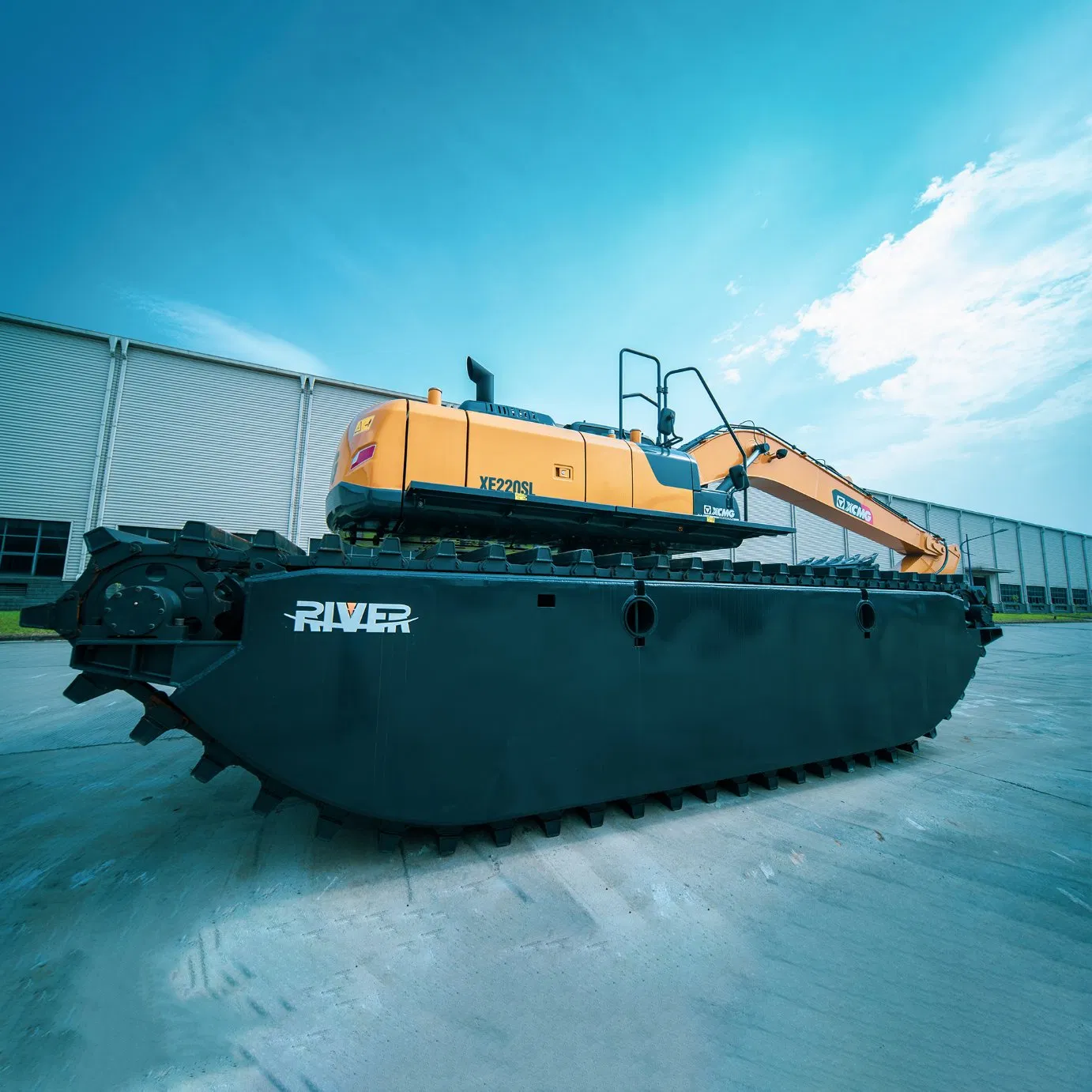 20 Ton Heavy Duty Used Amphibious Excavator Digger Floating Long Reach Digger