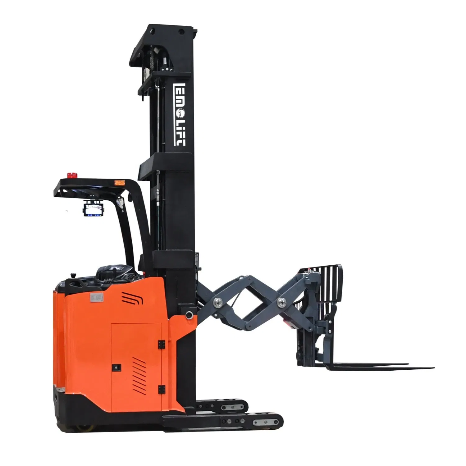 High Quality Lithium Battery Seated Type Reach Electric Stacker Forklift