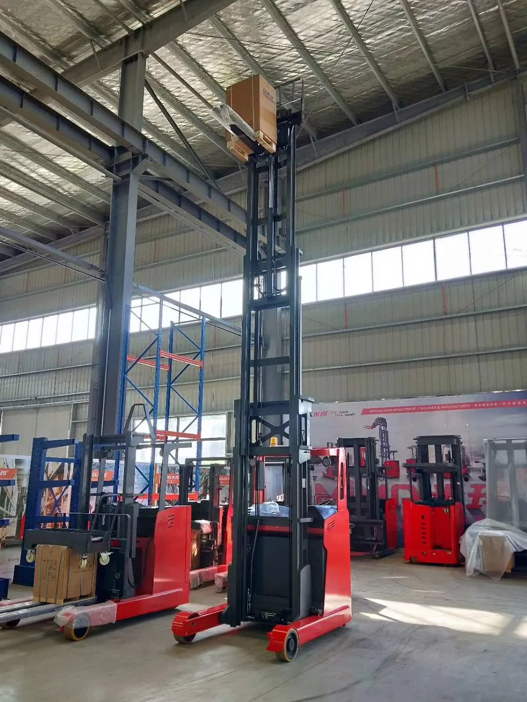 1ton 1000kg Electric Battery Reach Truck Forklift Tripple Mast Lithium Option