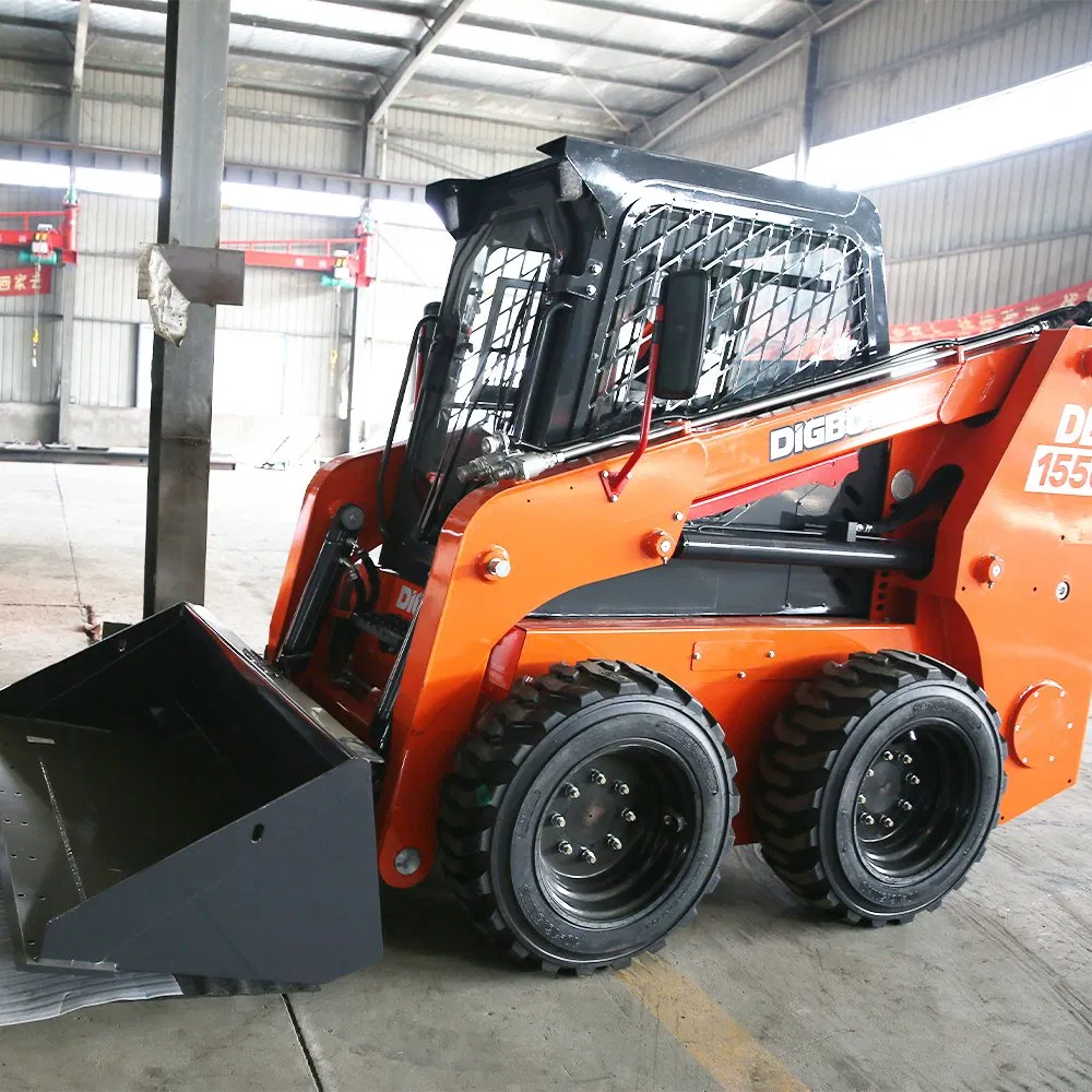 Hot Selling EPA/Euro 5/CE High Quality Front End Loader Compact Mini Wheel Skid Loader with Free Bucket Attachments for Construction