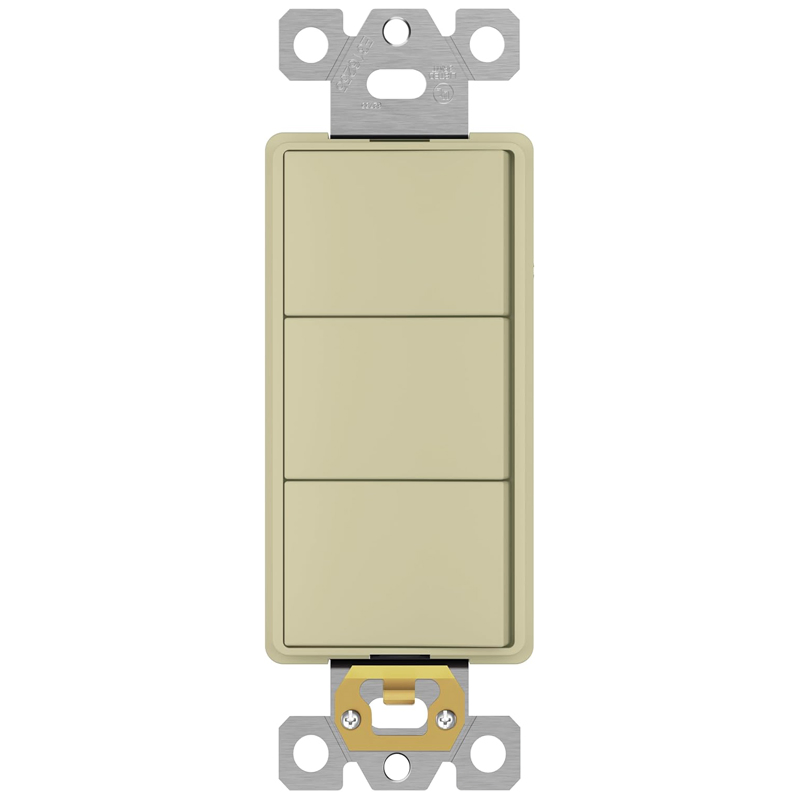 Interruptor de pared decorativo de paleta de rocker Ivory AC, reemplazo, autoconectante, grado residencial y comercial, interruptor de luz decorativo