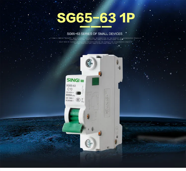 Protección contra sobrecarga de precio de aire Interruptor de circuito miniatura MCB de 6ka