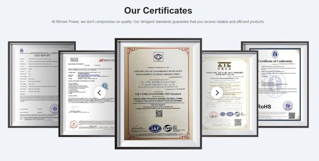 Certificación de abrazadera de tensión