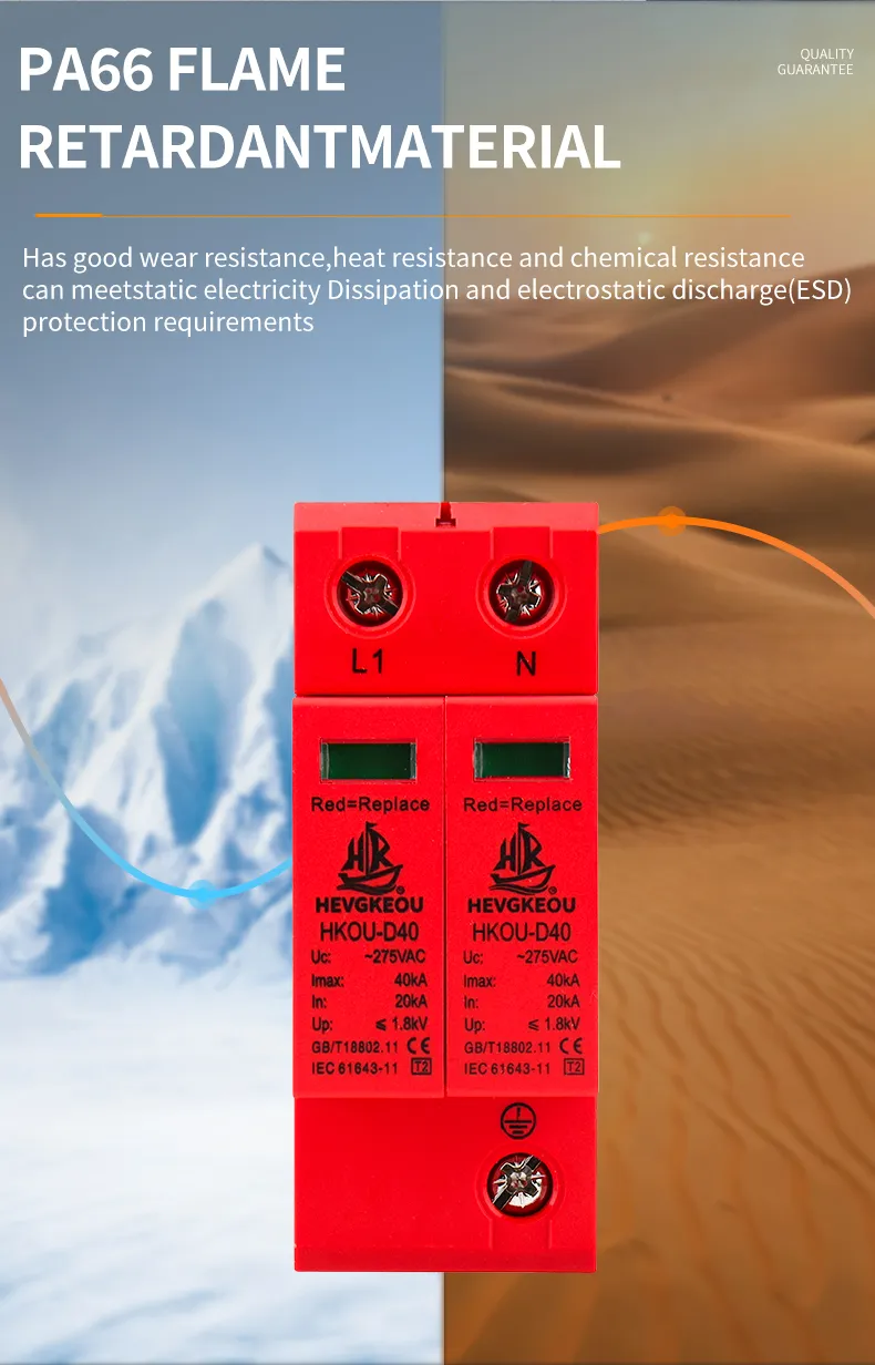 2p Protector de Sobretensión AC SPD para el Hogar Protege Electrodomésticos y Electrónica de Sobretensiones y Rayos Montaje en Riel DIN