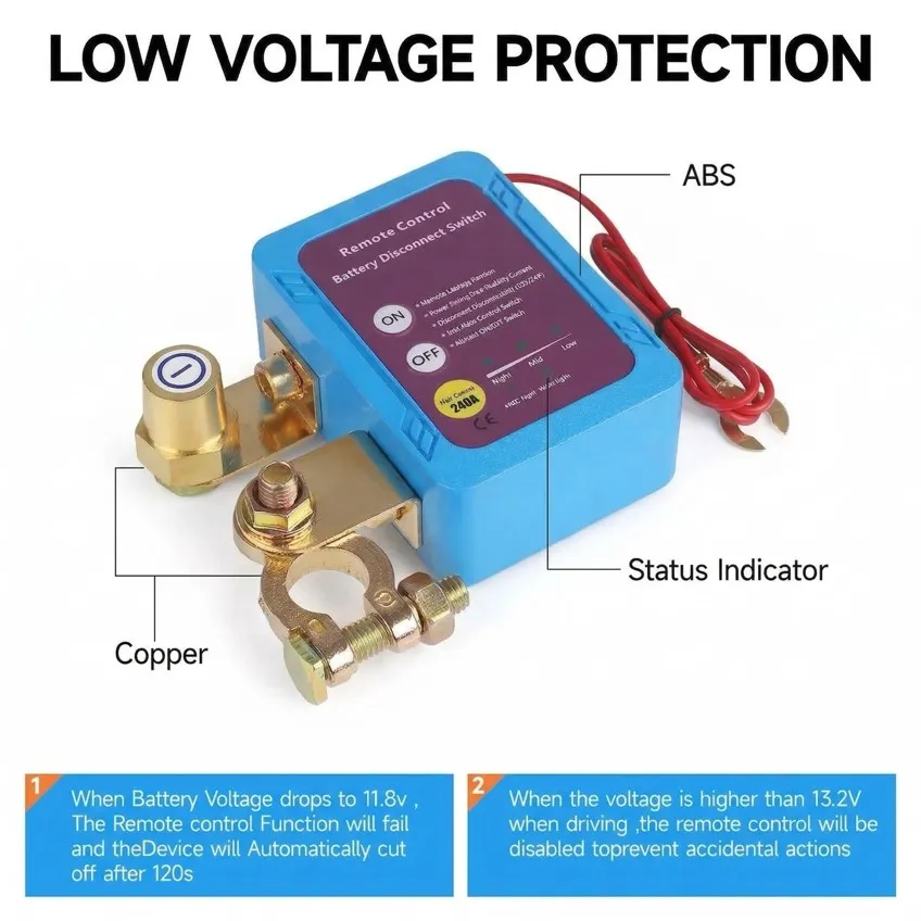 12V/24V Interruptor de desconexión de batería de alta resistencia, interruptor maestro de corte para automóviles, casas rodantes, aplicaciones marinas