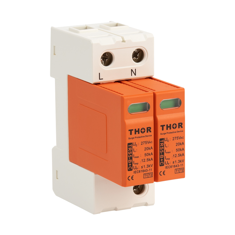 Protector contra transitorios ac para iluminación tipo 1+2 Transistent SPD Industrial Protección de equipos eléctricos dispositivo de protección contra rayos en carril DIN