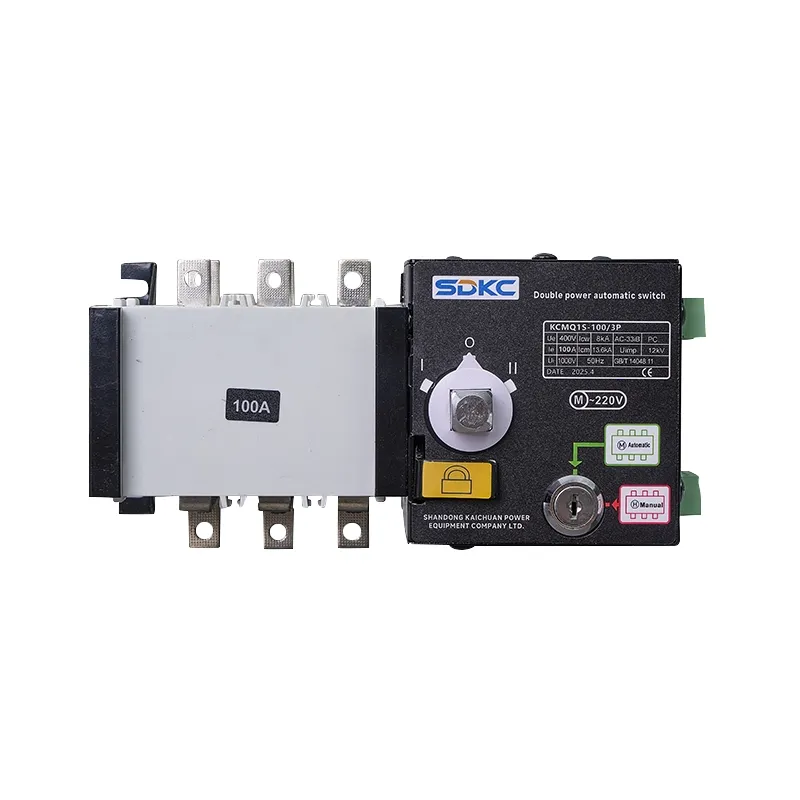 Interruptor de transferencia automática de doble alimentación trifásico para uso industrial