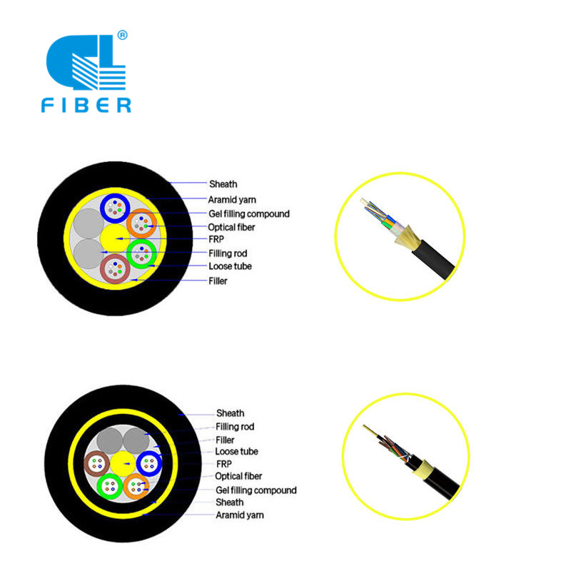 Cable de fibra óptica al aire libre con armadura de hilo OEM ADSS, funda de FRP HDPE, directo de fábrica para cables de telecomunicaciones 4-144 núcleo G657A/G652D