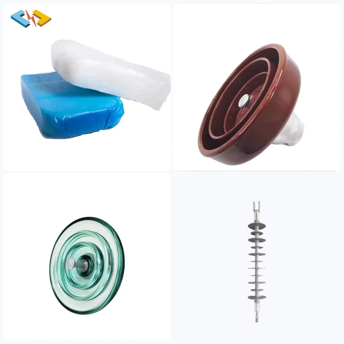 Aislante de porcelana, cerámica, vidrio, suspensión, compuesto, polimérico, silicona y goma para línea de transmisión