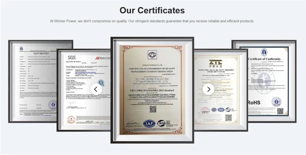 Certificaciones de los accesorios de cable y abrazadera de tensión