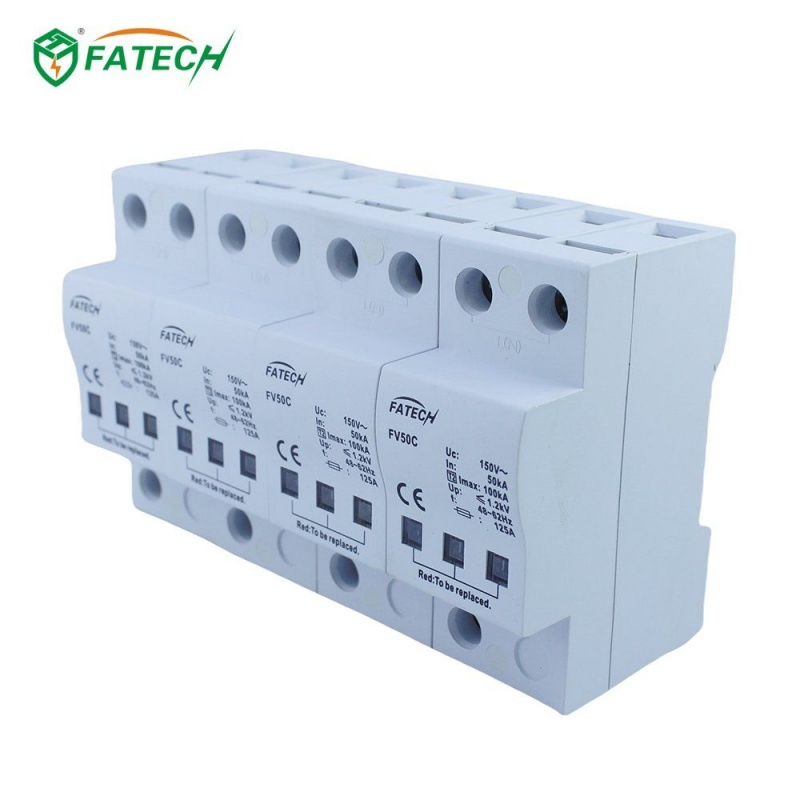 3 Fase 4 polos 100kA -40~+85°C Dispositivo de Protección de Voltaje de Amplio Rango de Temperatura para Sistemas de Vigilancia de Tráfico al Aire Libre Protectores de Energía contra Sobretensiones de Rayos