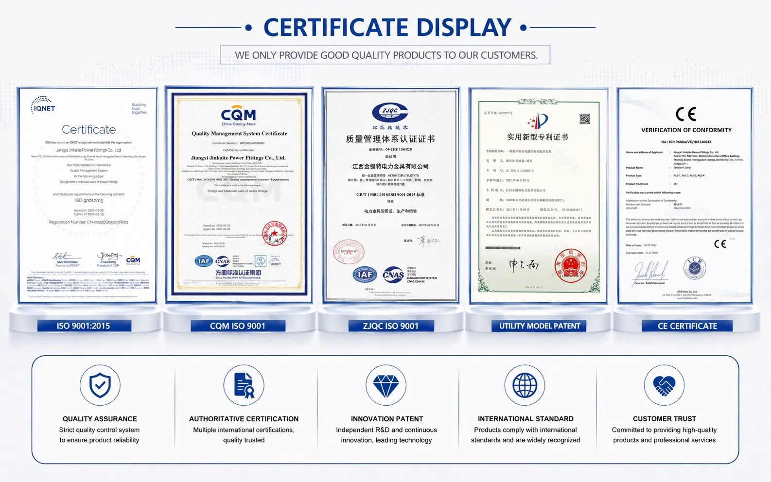 Certificaciones del sistema de calidad del aislador compuesto