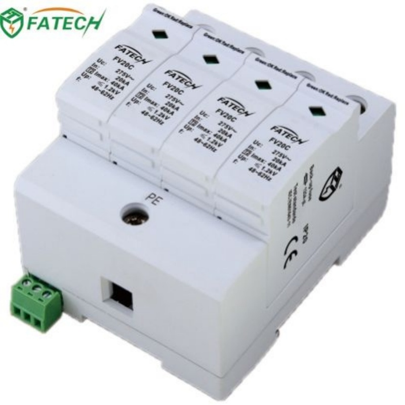 Dispositivo de Protección contra Sobretensiones TUV para Corriente Alterna, Protector Eléctrico contra Rayos, Arrester de Sobretensión para el Hogar 40ka Sistema de Protección contra Rayos SPD, Protector de Sobretensión de Voltaje
