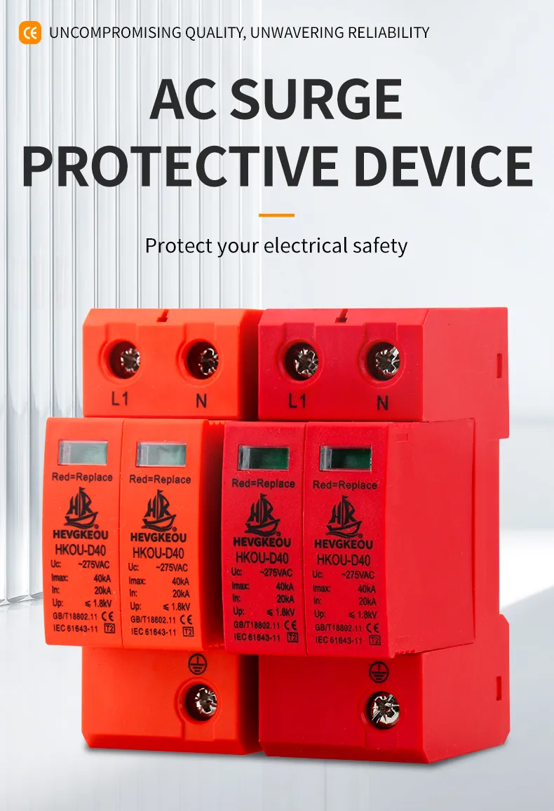 2p Protector de Sobretensión AC SPD para el Hogar Protege Electrodomésticos y Electrónica de Sobretensiones y Rayos Montaje en Riel DIN