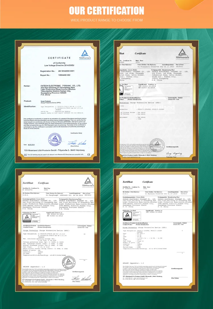 Detalle del Dispositivo de Protección de Sobretensión de Energía de Rayos