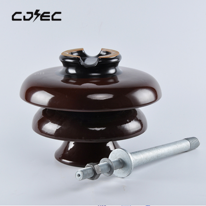 33kv Aislador de Pin Color Marrón P-33-Y Aislador de Porcelana Cerámica para Línea de Poste Aislador Cerámico
