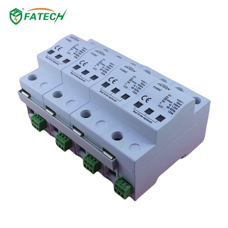 3 Fase 4 polos 100kA -40~+85°C Dispositivo de Protección de Voltaje de Amplio Rango de Temperatura para Sistemas de Vigilancia de Tráfico al Aire Libre Protectores de Energía contra Sobretensiones de Rayos