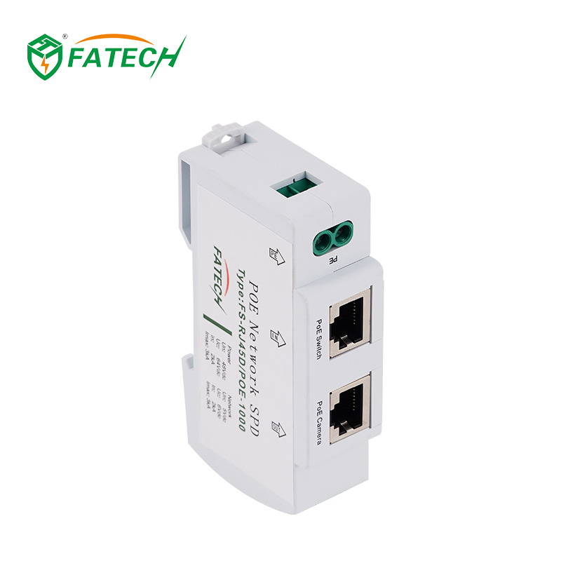 Dispositivo de Protección contra Sobretensiones Arrester Gigabit Ethernet Red Señal Protector contra Rayos Arrester RJ45 Riel DIN PoE Protectores de Energía Protector contra Sobretensiones