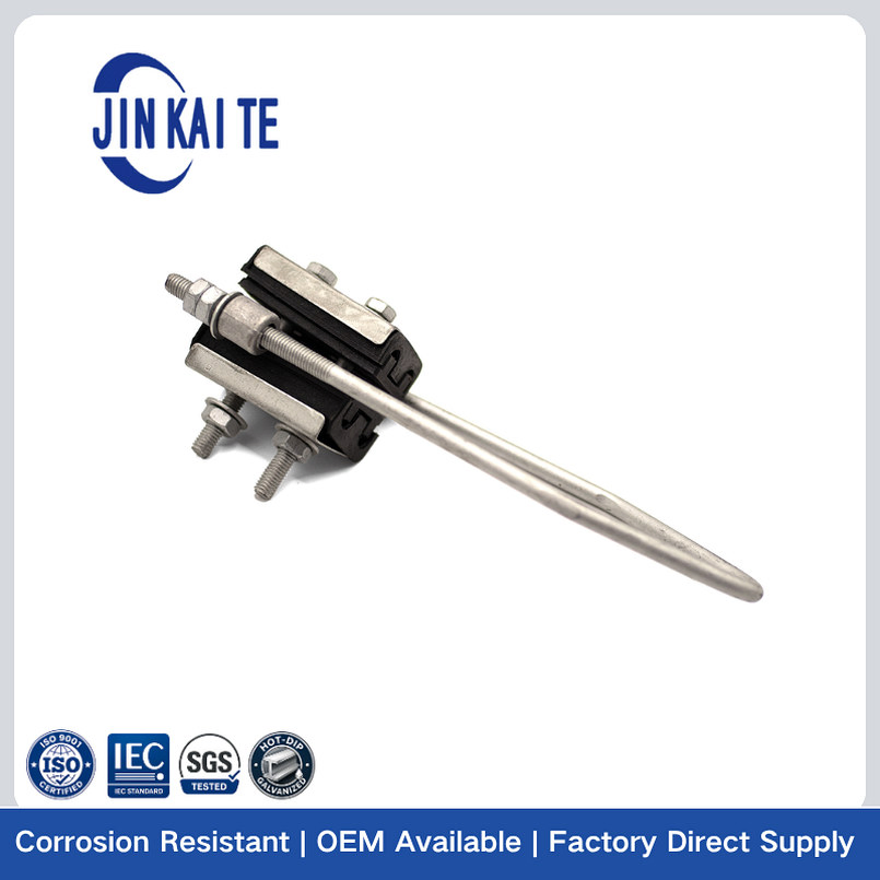 Abrazadera de anclaje abrazadera de tensión Jns-1 abrazadera de aleación de aluminio tipo C con anillo de puesta a tierra para 1kv