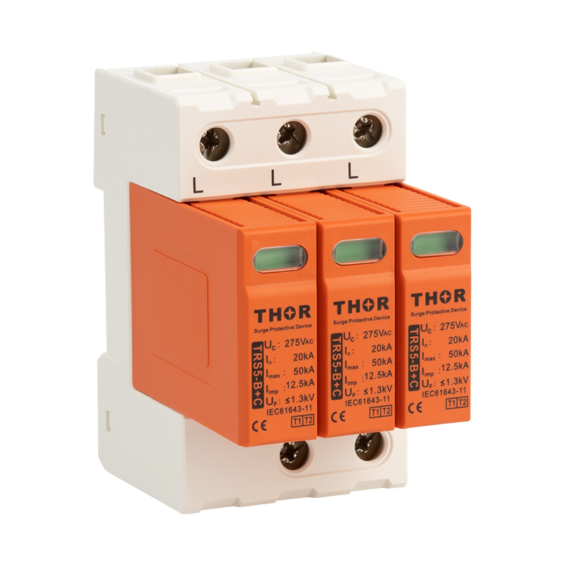 Protector contra transitorios ac para iluminación tipo 1+2 Transistent SPD Industrial Protección de equipos eléctricos dispositivo de protección contra rayos en carril DIN