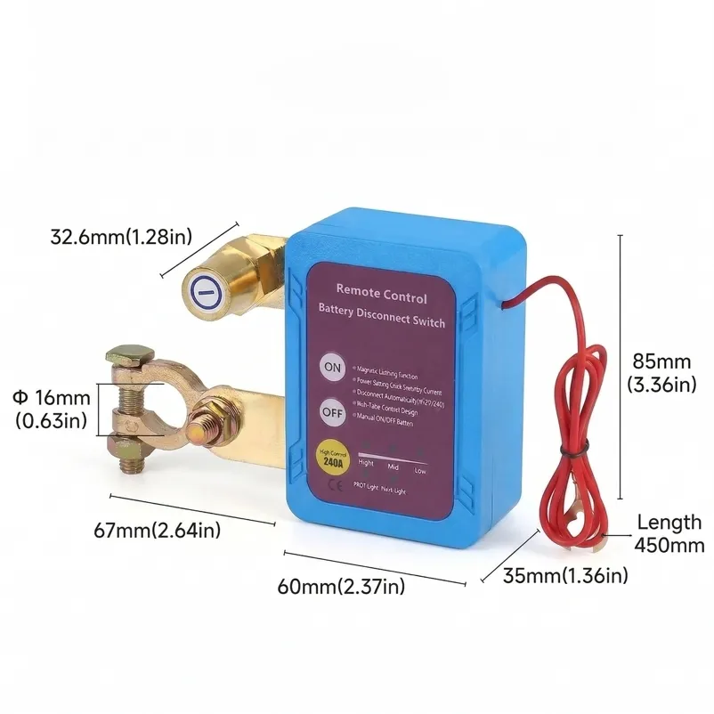 12V/24V Interruptor de desconexión de batería de alta resistencia, interruptor maestro de corte para automóviles, casas rodantes, aplicaciones marinas