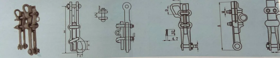 Accesorios de cable, socket de acero galvanizado y grillete, abrazadera de tensión de línea recta de aluminio