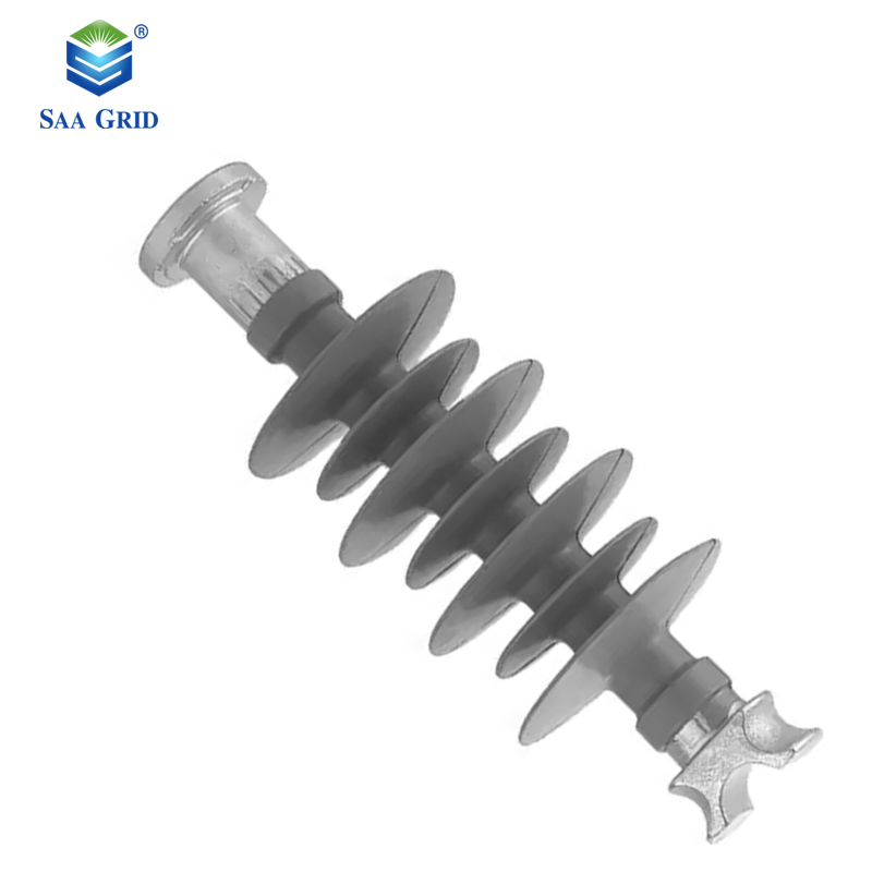 IEC61109 Polímero 11kv 15kv 24kv 33kv Línea de distribución de goma de silicona brazo cruzado aislador de tipo pin polimérico