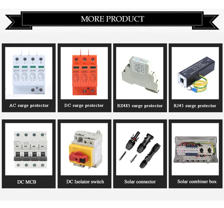 2p 3p 40ka 1000V Dispositivo de Protección contra Sobretensiones DC Solar SPD para Protección contra Rayos