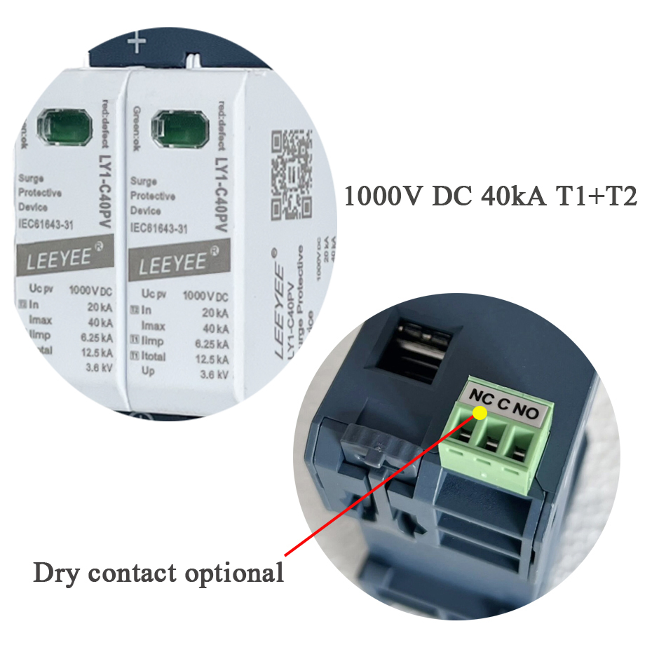 2p 3p 40ka 1000V Dispositivo de Protección contra Sobretensiones DC Solar SPD para Protección contra Rayos