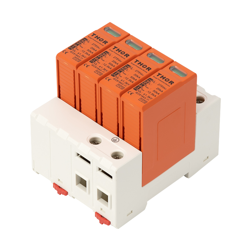 Protector contra transitorios ac para iluminación tipo 1+2 Transistent SPD Industrial Protección de equipos eléctricos dispositivo de protección contra rayos en carril DIN