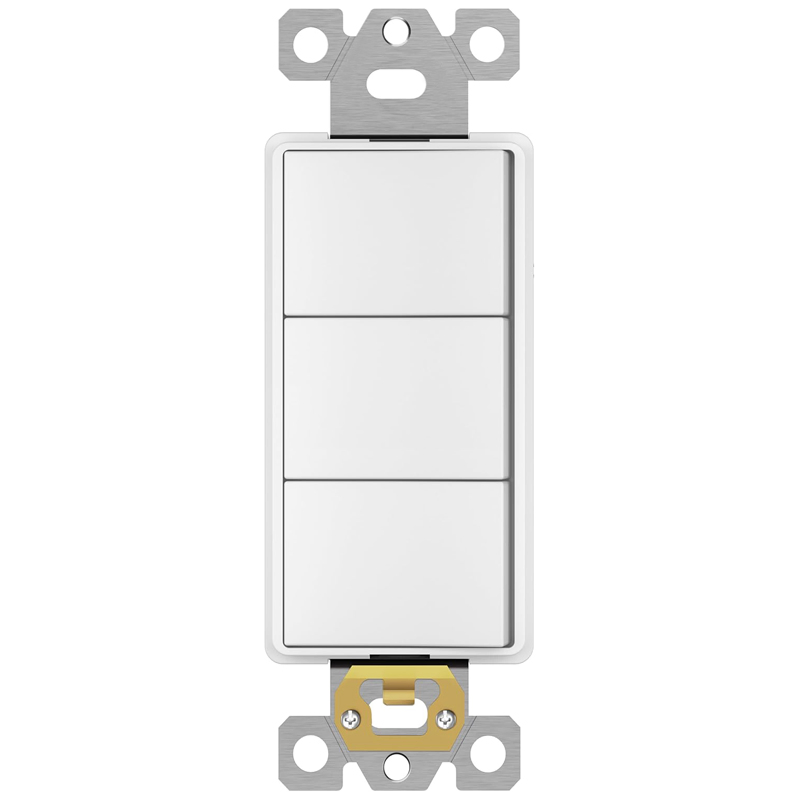 Interruptor de paleta decorativo blanco para pared, reemplazo, autoconectante, de grado residencial y comercial, interruptor de luz decorativo