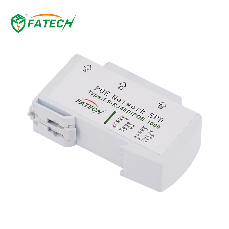 Dispositivo de Protección contra Sobretensiones Arrester Gigabit Ethernet Red Señal Protector contra Rayos Arrester RJ45 Riel DIN PoE Protectores de Energía Protector contra Sobretensiones