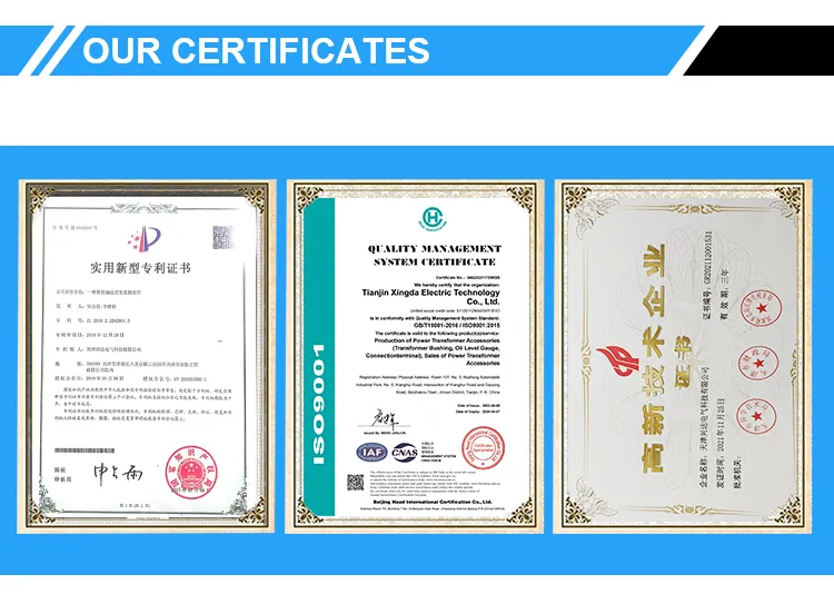 Certificación Componente de aislante de porcelana