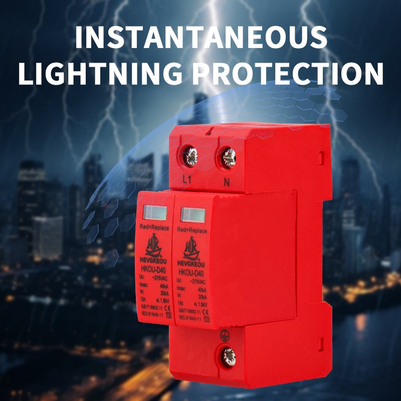 2p Protector de Sobretensión AC SPD para el Hogar Protege Electrodomésticos y Electrónica de Sobretensiones y Rayos Montaje en Riel DIN