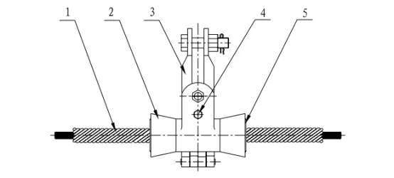 Esquema técnico de abrazadera de suspensión