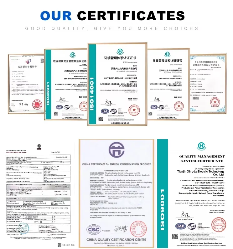 Certificaciones aislador de porcelana