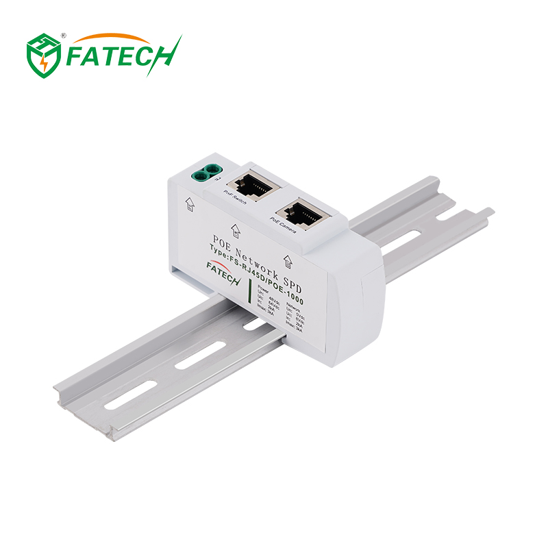 Dispositivo de Protección contra Sobretensiones Arrester Gigabit Ethernet Red Señal Protector contra Rayos Arrester RJ45 Riel DIN PoE Protectores de Energía Protector contra Sobretensiones