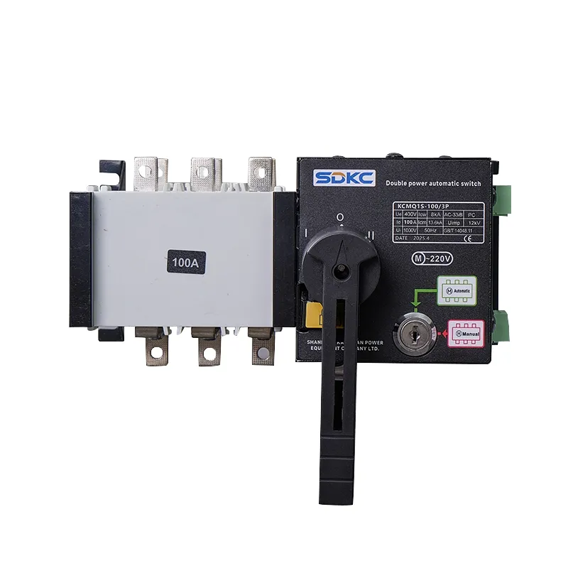 Interruptor de transferencia automática de doble alimentación trifásico para uso industrial