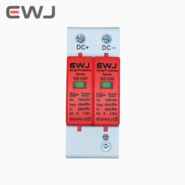 Sistema Solar Certificado CE T2 10-20ka 230V Protector de Sobretensión de CA 1p+N Dispositivo de Pararrayos de Baja Tensión Protección contra Rayos