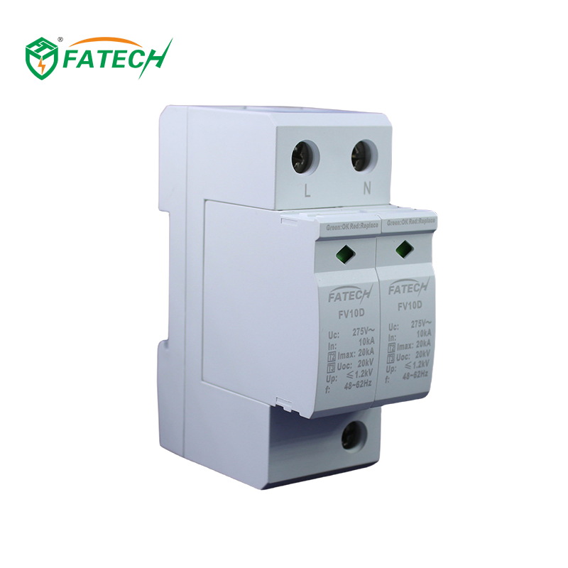 20KA Sistema Solar DC SPD 1 Dispositivo de Protección de Voltaje de Bajo Nivel de Fase Protector de Rayos Líneas de Señal de Control de Cargador EV Protector de Sobretensión de Energía de Rayos