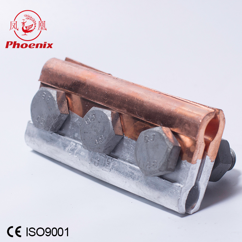 Suministro de accesorios eléctricos Phoenix, abrazadera de ranura paralela bimetálica de cobre y aluminio con dimensiones personalizadas