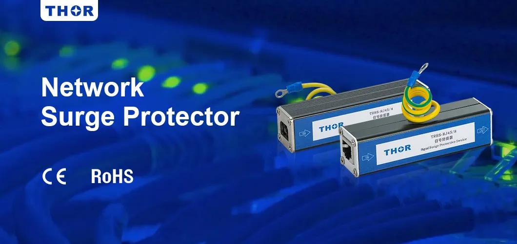 Protector contra rayos Poe 100/1000m Supresor de sobretensiones de red RJ45 Protección Ethernet asegurando la red
