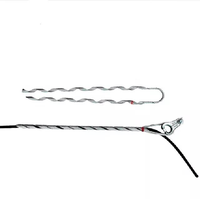 para hardware de sujeción de varillas ADSS, abrazadera de cable de alta calidad con gancho de manga, abrazadera de extremo muerto, abrazadera de tensión preformada, varilla blindada