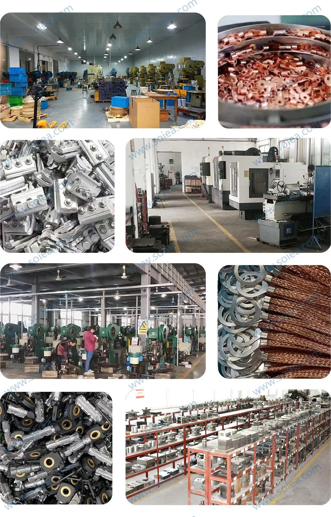 Abrazadera de cable fabricada en fábrica, abrazadera de ranura paralela de cobre