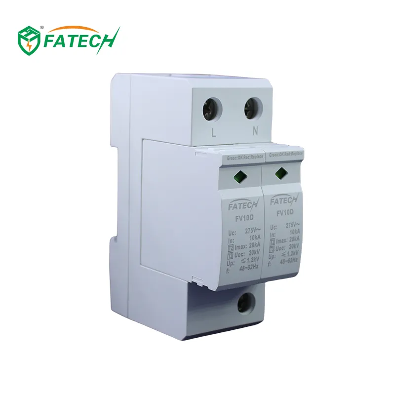 20KA Sistema Solar DC SPD 1 Dispositivo de Protección de Voltaje de Bajo Nivel de Fase Protector de Rayos Líneas de Señal de Control de Cargador EV Protector de Sobretensión de Energía de Rayos
