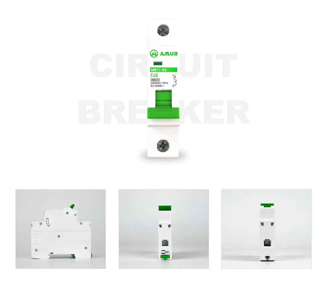 Protección contra sobrecarga del interruptor automático Amur Mini 1p MCB eléctrico AC 230V