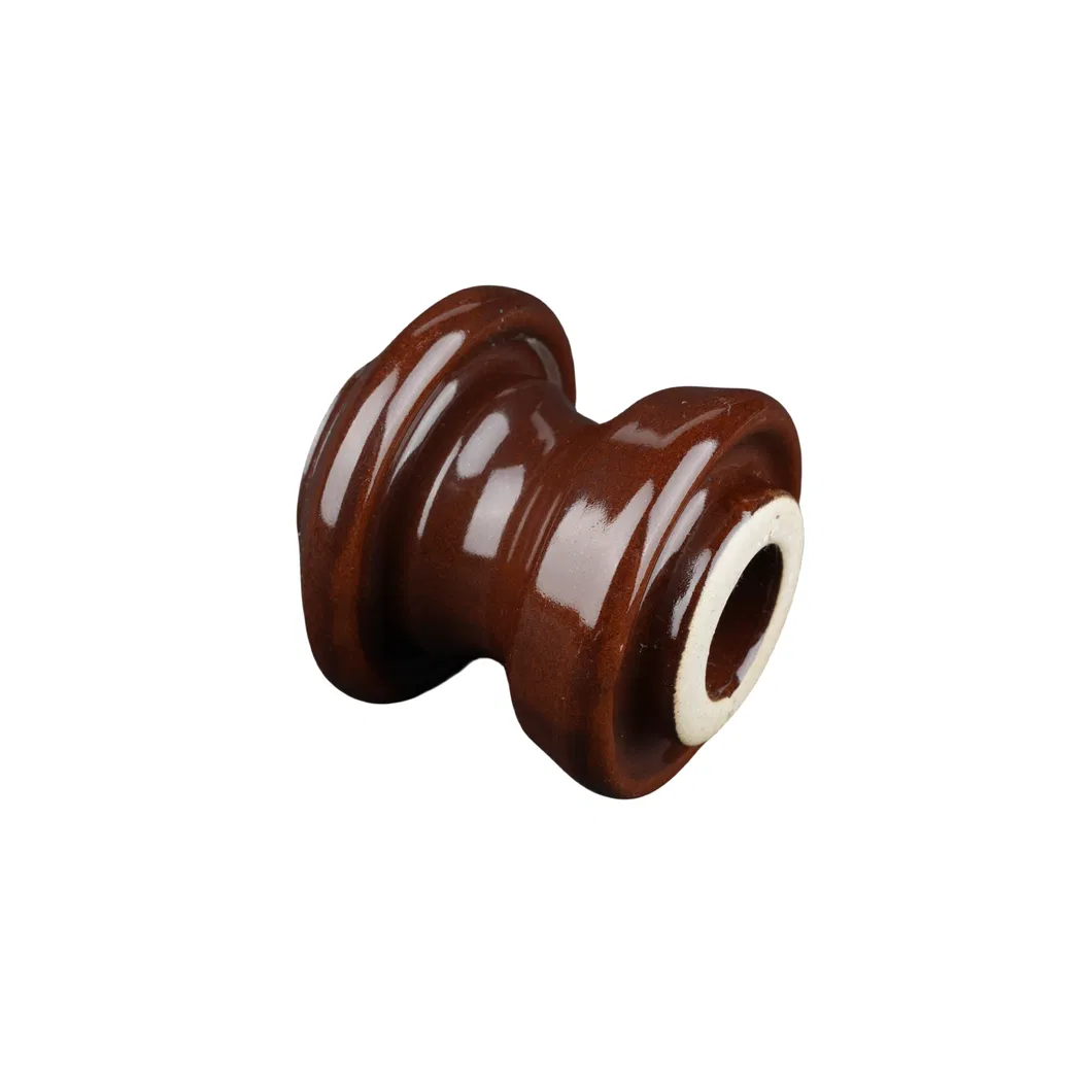 Aislador de Cerámica Esmaltada - Soporte de Alambre Duradero para Líneas Eléctricas