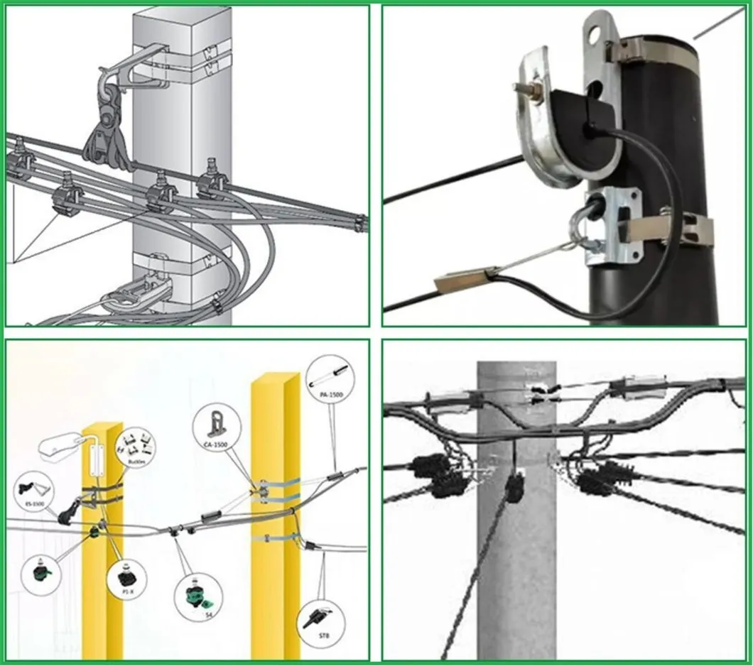 Serie Es/PS 1kv 25-95mm² Abrazadera de suspensión fija de cable aéreo