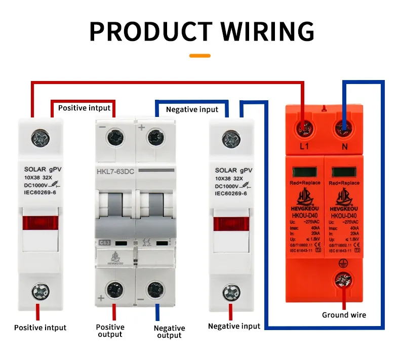 2p Protector de Sobretensión AC SPD para el Hogar Protege Electrodomésticos y Electrónica de Sobretensiones y Rayos Montaje en Riel DIN